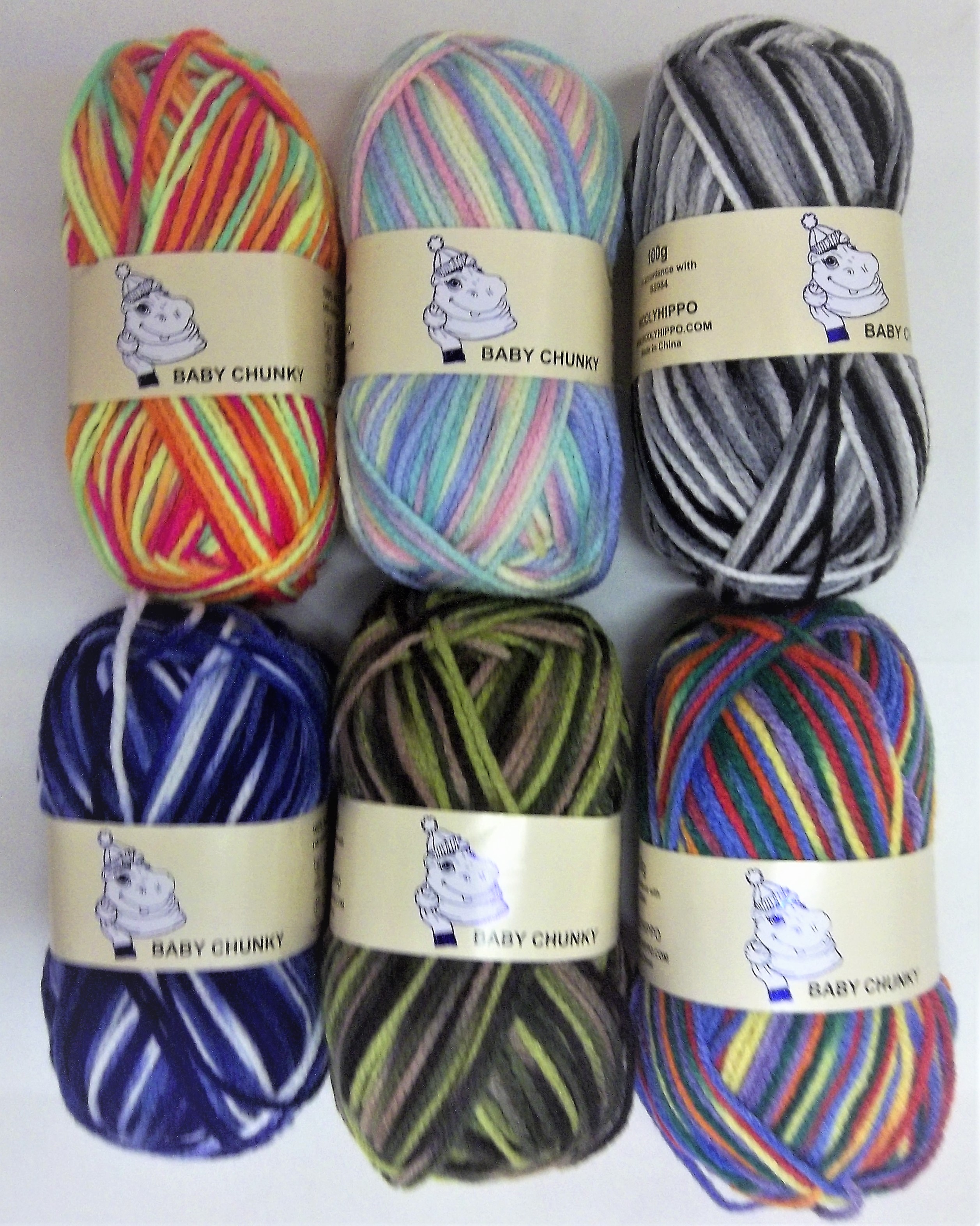 Woolyhippo Chunky Random 100% Acrylic Knitting Yarn Wool 100g Soft Crochet